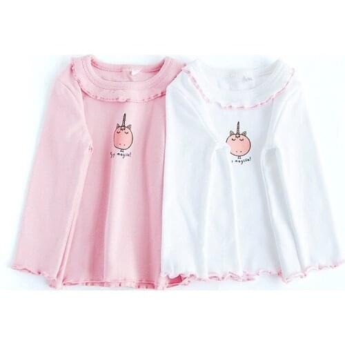 Baby Girls Shirts Cartoon Print Long Sleeve Tops for Girls Toddler Baby Clothing 2020 Cotton Doll Collar Children Girls Shirt T