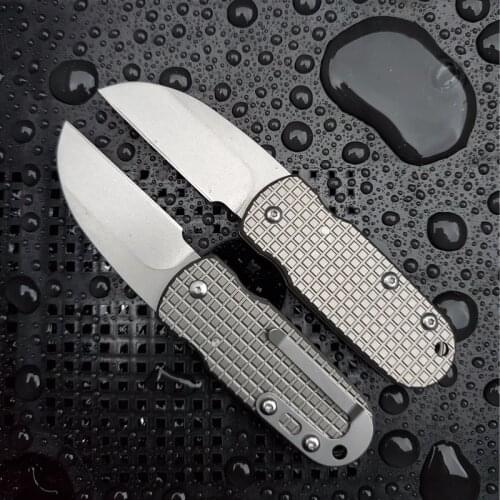 EDC Titanium Alloy Handle Folding Knife With Back Clip Paper Cutting Quick Opening Unpacking Camping Pocket Outdoor Tools