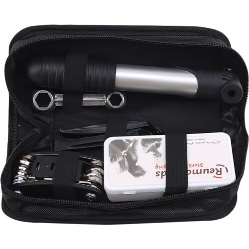 HOT Sale Bicycle Tool Bag Multi-function Folding Tire Repair Kits Multifunctional Kit Set With Pouch Pump for Bike Bicycle