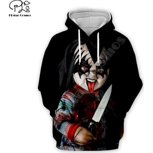 Men Women Childs play Chucky 3d Halloween gift Hoodies unisex terror Sweatshirts autumn zipper pullover tracksuit