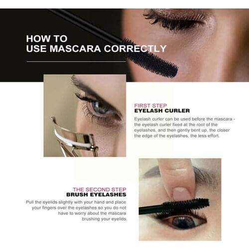 Curly long and Dense Mascara Long Eyelashes Fast Dry Extension Long-wearing Black Lasting Fiber Silk Waterproof Mascara Mas T0T1