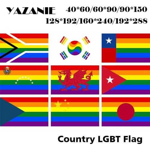 YAZANIE South Africa South Korea LGBT Pride Flag Chile Welsh Cuba Rainbow Flag Venezuela Czech Republic Gay Flags and Banners