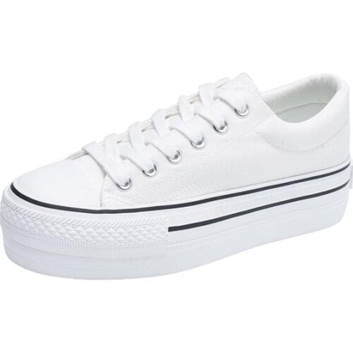 Spring new thick floor women canvas shoes sponge cake bottom womens shoes fashion wild anti-slide comfortable shoes