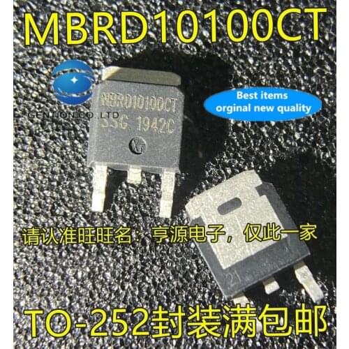 10PCS MBRD10100 MBRD10100CT the TO-252 LCD power chips in stock 100% new and original