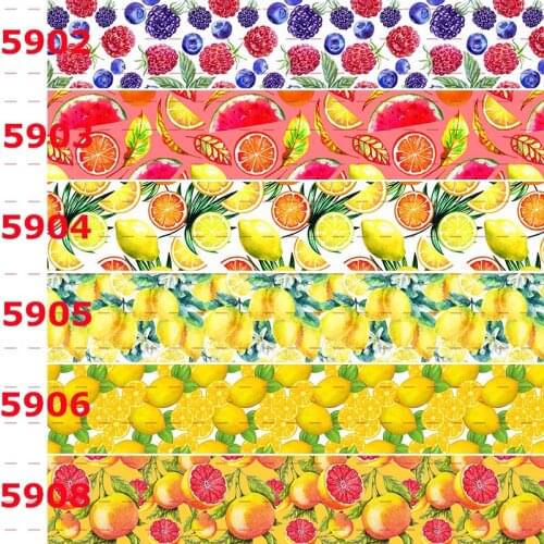 10yards -different sizes -lovely fruit & flowers ribbon printed Grosgrain ribbon