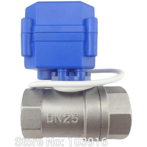 2 way 12VDC CR01 motorized valve G1" DN25 (reduce port), stainless steel, electrical valve