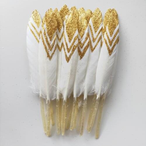 20pcs10-15CM High quality Dipped Gold Natural dyed Duck Feather DIY feathers for crafts decor feathers for jewelry making plumas