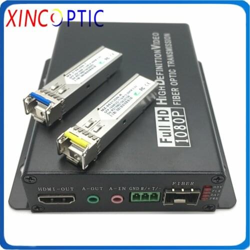 2K Fiber Extender Transceiver Converter 1920*1200@60hz HDMI with 1ch 3.5mm BI-Directional Audio+1ch Bi-directional RS232 Data