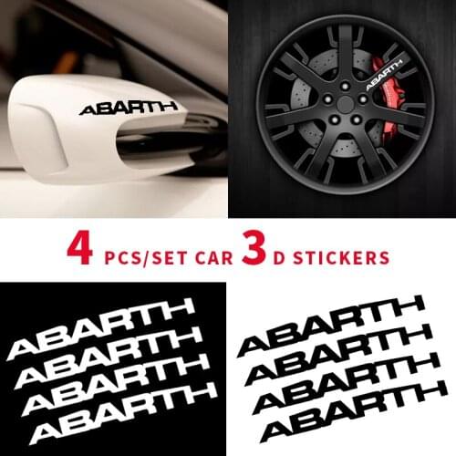 4pcs High Quality Car Handle Decorative Stickers For Fiat Punto Abarth 500 Stilo Ducato Palio badge Car Styling