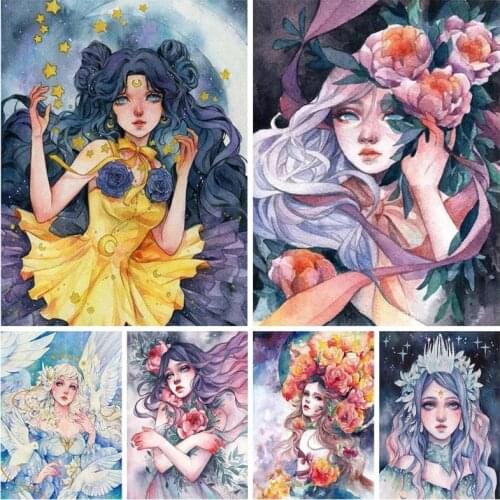 5D DIY Diamond Embroidery Diamond Painting Abstract Fantasy Girl Portrait Full Diamond Mosaic Cross Stitch Wall Art Home Decor