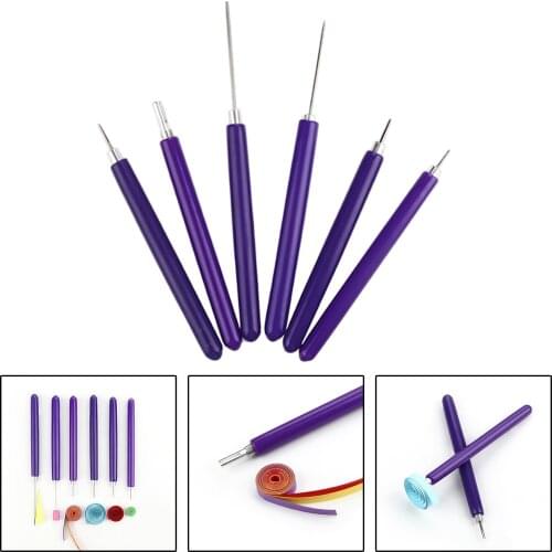 6pcs/set Slotted Flower Quilling Kit Pen Crafting DIY Different Sizes