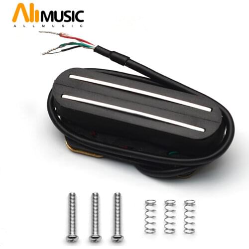 ALLMusic Black with Silver Dual Rail Dual Coill Magnetic Bridge Pickup Humbucker for Telecaster Electric Guitar