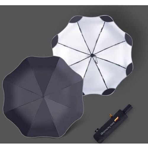 Anti-UV Full Automatic Business Umbrella 3 Folding Male Female Parasol Sun Umbrella Rain Women Windproof Luxury Umbrella For Men