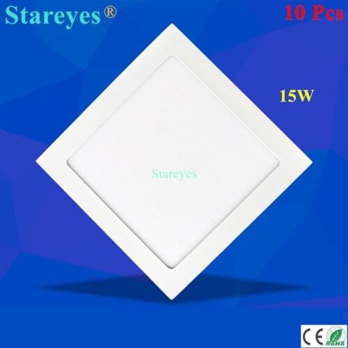 Free shipping 10 pcs Square LED Panel Light 15W AC 85-265V 200mm 1300 lm SMD 2835 lamp spotlight bulb led ceiling lighting