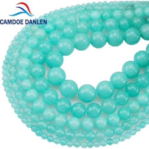 Natural Stone Beads Blue Amazonite Stone Round Loose Beads 4 6 8 10 12mm Diy Handmade Beads Jewelry Bracelet Making Wholesale