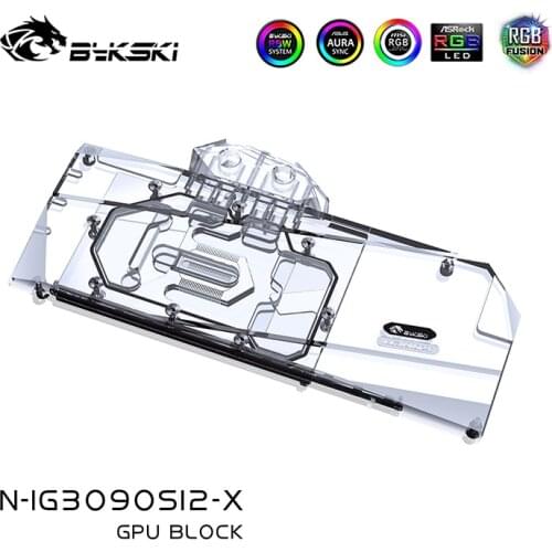 Bykski GPU Water Block for iGame Colorful N3090 2406X SI2, Full Cover Watercooler, N-IG3090SI2-X graphics cards water cooler