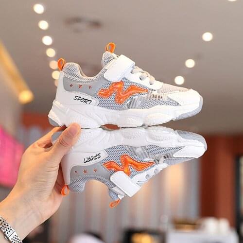 Kids Mesh Patchwork Shoes Boys Trainers Sneakers 2021 Autumn Child Girls Comfortable Breathable Sport Walk Shoe Size 27-37