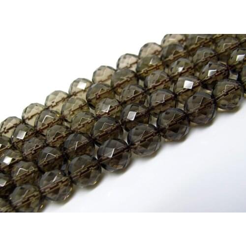 Diy handmade AA grade 6mm ~ 14mm Smoky Quartz 64 faceted loose beads semi-finished products
