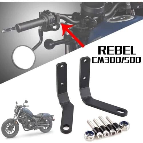 For Honda CMX 500 300 Rebel 500 300 2020 2021 Motorcycle Rebel500 Handlebar Rear View Side Mirror Spotlight Bracket Accessories