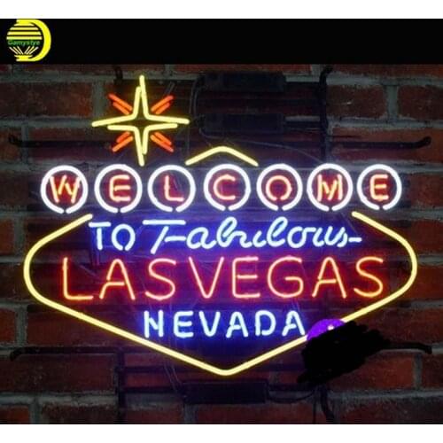 Welcome to Fabulous Lasvegas Nevada Neon Sign Beer Bar Pub Handcrafted Neon Bulbs Sign Glass Tube Aesthetic Room Decor Club sign