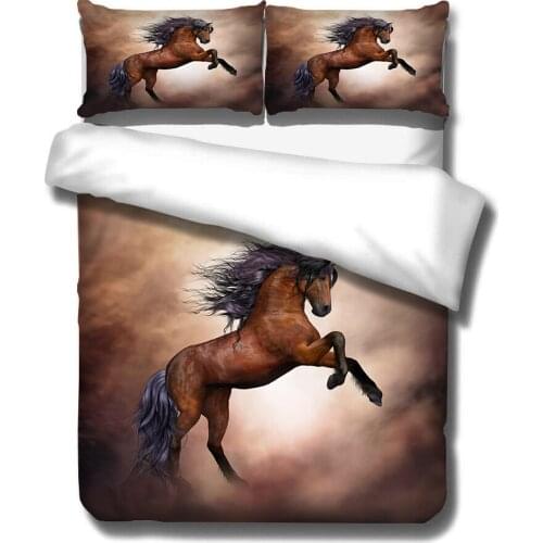 Gallant Horse 3D Printed Bedding Set Duvet Cover Pillowcases Comforter Bedding Sets Bedclothes Bed Linen (NO Sheet)
