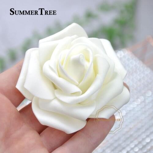 100pcs 7CM Foam Rose Flower Head Artificial Rose Flowers Plants Handmade DIY Craft Wedding Home Party Supply Decoration Festive