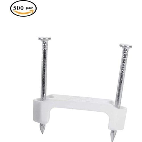 Nail Insulated Staples 3/4inch 1/2inch Secures RomexR UF & (NM) Non-Metalic Cable Polyethylene UV Resistant Splinter Free