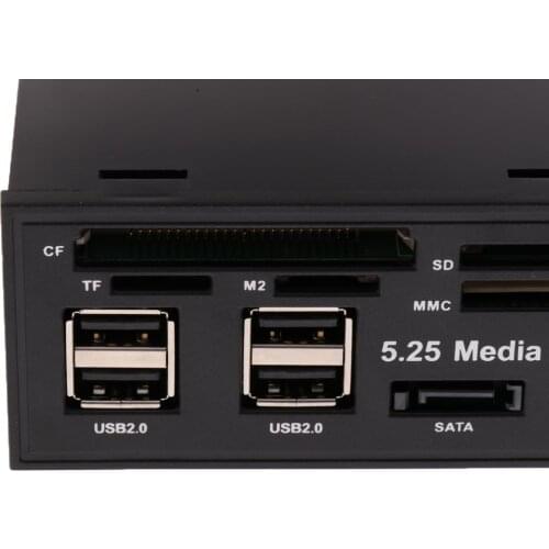 5.25''Media Dashboard Multi-Card Reader USB3.0/2.0 Front Optical Drive Panel