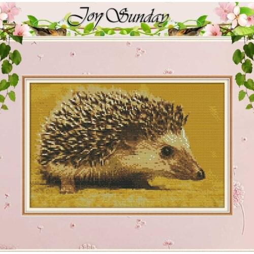 Kawai-Pinky hedgehog animals patterns counted 11CT 14CT Cross Stitch Sets DIY Cross-stitch Kits Embroidery Needlework Home Decor