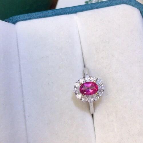 Real Ruby Resizable Rings for Women Silver S925 Classic Trendy Wedding Fine Jewelry Gifts with Box Cocktail Ring Jewelry