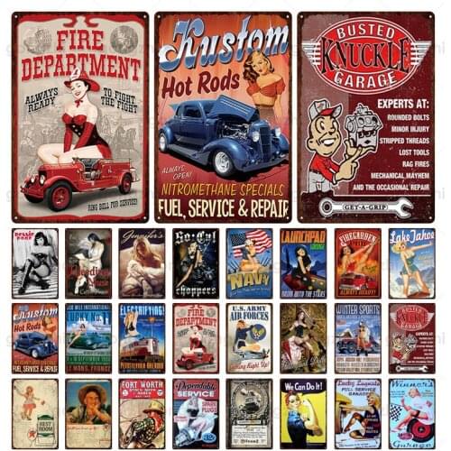 Beautiful Ladies Garage Billboard Vintage Metal Sign Retro Plaque Car Sign Wall Poster Home Decoration Garage Bar Wall Sticker