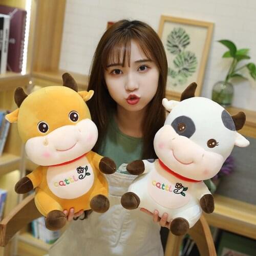 25/30/40CM Cute Cattle Plush Toys Kawaii Down Cotton Milk Cow Plush Doll Stuffed Soft Pillow For Children Kids Birthday Gifts
