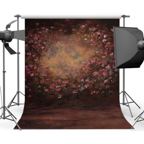 MOCSICKAOil Paint Flower Background Photography Retro Portrait Backdrop Photographic Studio CM-0508