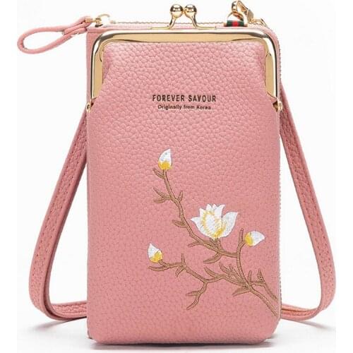 Fashion Printed Shoulder Crossbody Bags Multi-Function Flowers Pattern Phone Money Handbags Women Wallets Pocket Bags Clutch