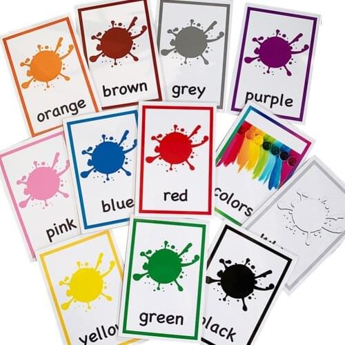 Montessori English Learning Word Cards Children Color Game Toys Memory English Educational Flashcards 12pcs/set Early Words E8F3
