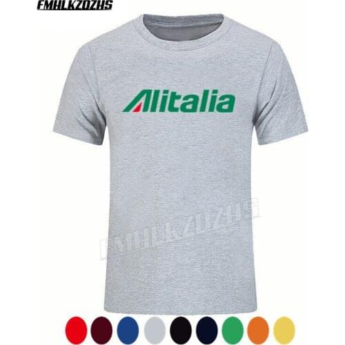 Men Alitalia Aviation Flight T Shirt, Fashionable and Fun Clothing Short Sleeve, High Quality Cotton T-Shirt Tees T168