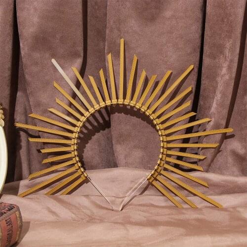 New Hot sale Women Flower Crowns Headband Halo Crown Gold Crown Goddess Headdress Halo Gifts Halloween Cosplay Star Headpiece