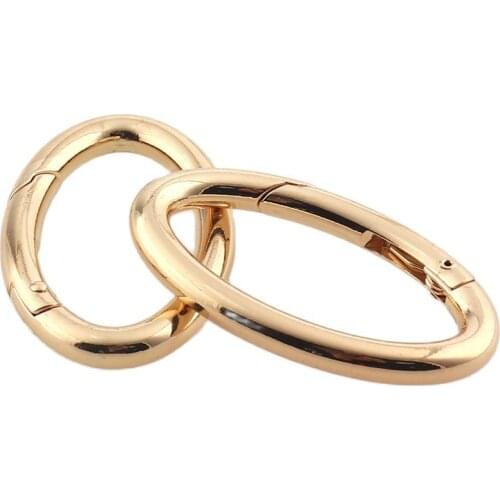 Zinc Alloy Plated Spring Gate Buckle Gold Color Inner 1''1/2'' Oval Ring Buckles Clips Carabiner Purses for Bags/Garment/Belts