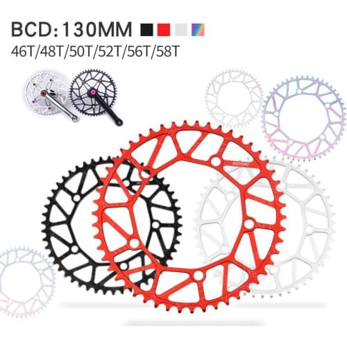 Litepro Folding Bike Chain Wheel ultralight Alloy CNC 130BCD 46/48/50/52/54/56/58T color BMX Chainring 9/10/11 Speed Chainwheel