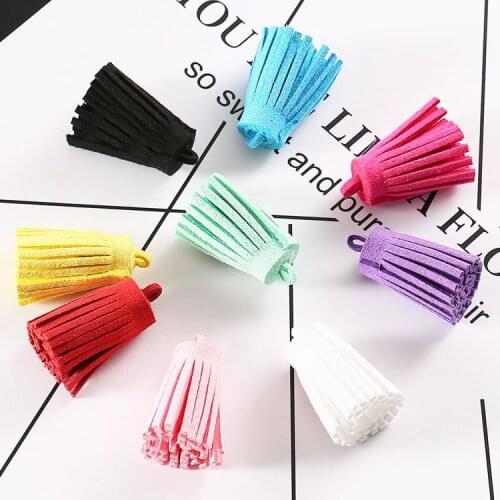 20pcs/lot 32mm Length Suede Tassel For Keychain Cellphone Strap Purse Backpack Earrings bag trinket Charm for DIY jewelry making