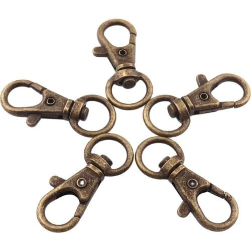 12pcs Antique bronze Alloy Swivel Trigger Clips Snap Hook Plated Lobster Clasps 12mm For Bag Keychain Handmade DIY Bag Jewelry
