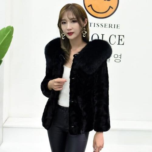 2020 Mink Fox Clothes Collar Parka Real Fur Korean Winter Coat Women Manteau Femme DP023 YY2226
