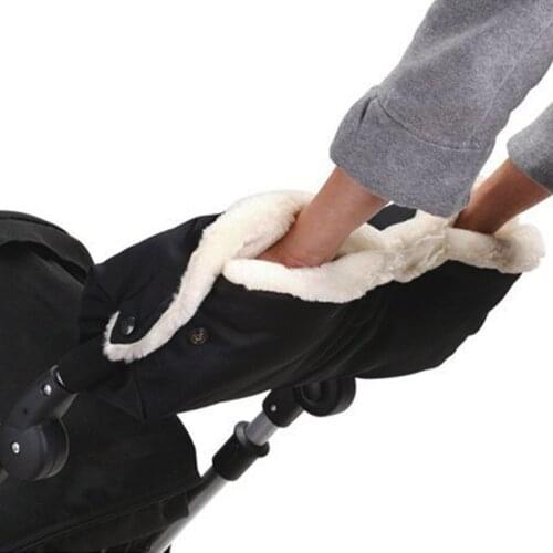 Winter Baby Stroller Gloves Warm Stroller Hand Muff Waterproof Fleece Kids Pushchair Hand Cover Buggy Cart Thick Fleece Gloves
