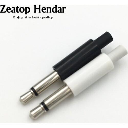 10Pcs 3.5mm Mono Headset Jack 2 Pole 3.5 Audio Plug Socket Adaptor Connector for Earphone White Black