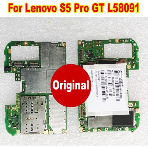 100% Original Working Unlock Motherboard Mainboard For Lenovo S5 Pro GT L58091 Logic Board Circuits Card Fee Plate Flex Cable