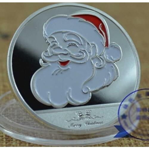 2017 Merry Christmas Santa Claus Deer Silver Plated Commemorative Challenge Coin home decoration accessories