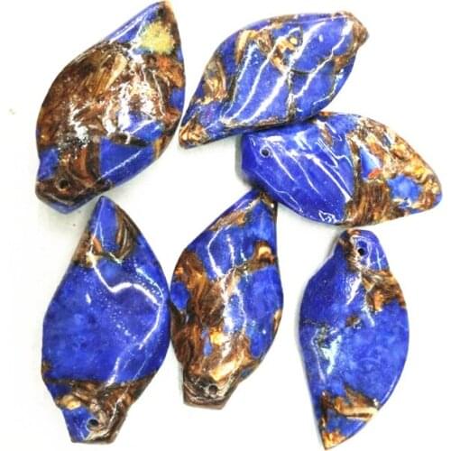 3pcs semi precious stone pendants leaf shape 20x40mm for women choker necklace pendants beads pendants hot selling items