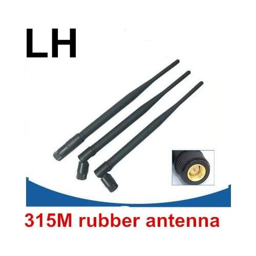 315M foldable black rubber duck antenna 5dB remote control RFID SMA antenna wireless data transceiver 315MHz