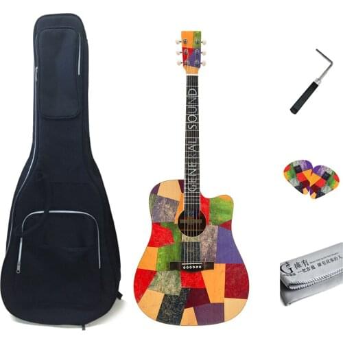 41-Inch Acoustic Folk Guitar Cutaway / Noncutaway Dreadnought Guitar Sitka Spruce Top & Mahogany Back Acoustic Guitar