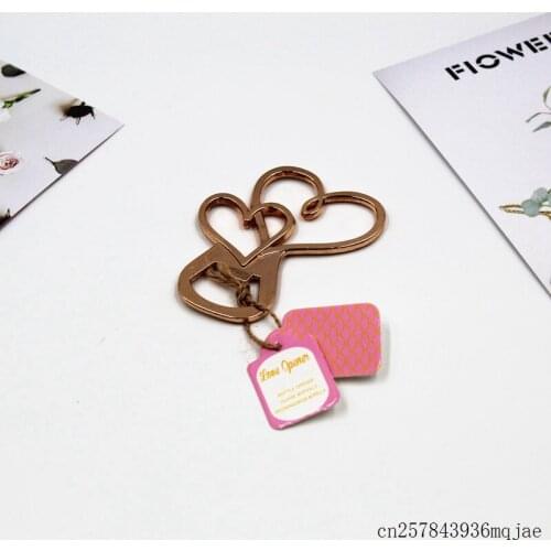 50pcs Double Heart Bottle Opener with Tags Beer Wine Openers Bridal Shower Wedding Favor